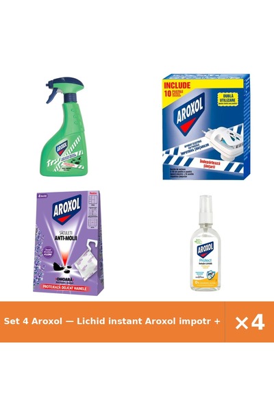 Aroxol Set 4 — Lichid instant impotr + aparat electric cu pa + Saculeti antim...
