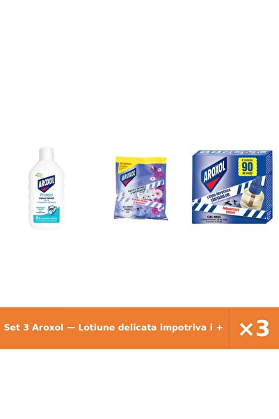 Aroxol Set 3 — Lotiune delicata impotriva i + Pastile antimolii si antiaca + ...
