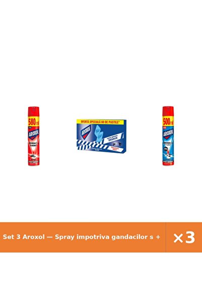 Aroxol Set 3 — Spray impotriva gandacilor s + Pastile impotriva tantarilor + ...