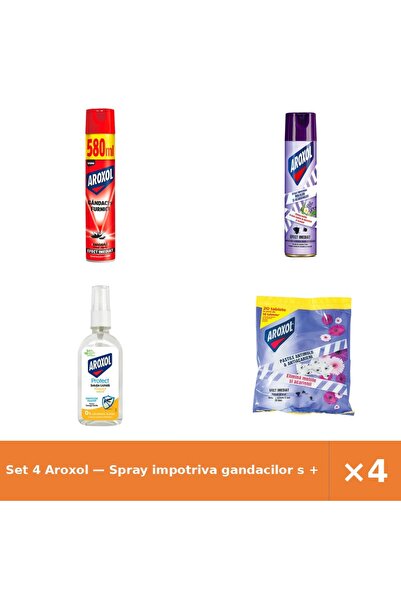 Aroxol Set 4 — Spray impotriva gandacilor s + Spray antimolii + Solutie lichi...