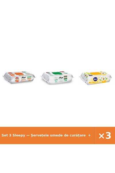 Sleepy Set 3 — Șervețele umede de curățare + Șervețele umede Easy + Șervețele...