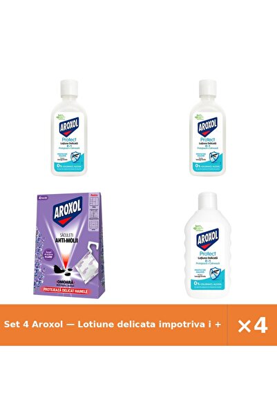 Aroxol Set 4 — Lotiune delicata impotriva i + Saculeti antimolii La + Lotiune...