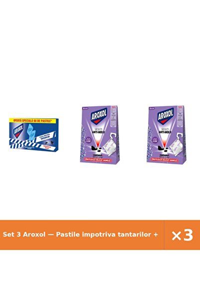 Aroxol Set 3 — Pastile impotriva tantarilor + Saculeti antimolii La