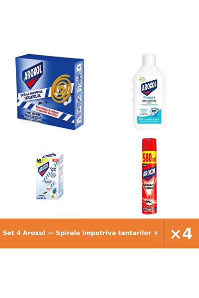Aroxol Set 4 — Spirale impotriva tantarilor + Lotiune delicata impotriva i + ...