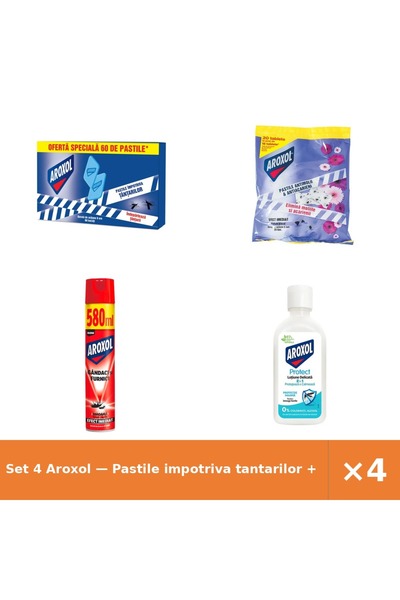 Aroxol Set 4 — Pastile impotriva tantarilor + Pastile antimolii si antiaca + ...