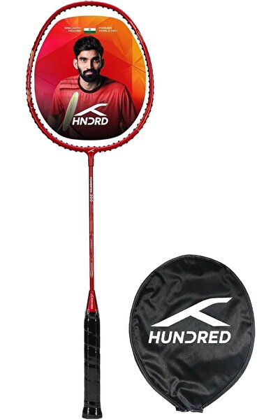 Hundred Powertek 200 PRO Graphite Strung Badminton Racket with Full Racket Cover