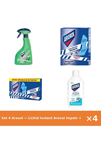 Aroxol Set 4 — Lichid instant impotr + Pastile tantari + Pastile impotriva ta...