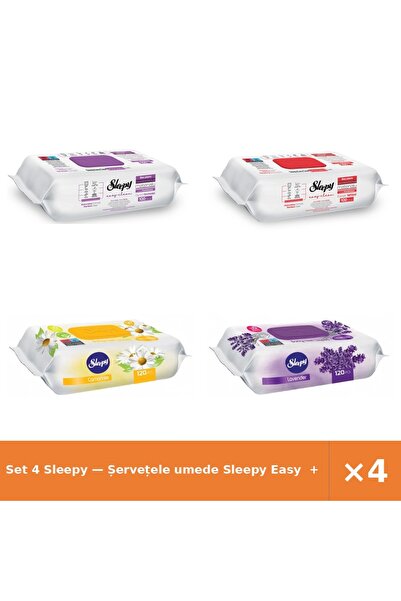 Sleepy Set 4 — Șervețele umede Easy + Șervețele umede Easy + Șervețele umede ...