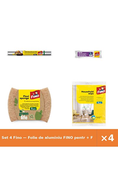 Fino Set 4 — Folie de aluminiu pentr + Pg.Congelator3L/50 + Bureti Green Life...