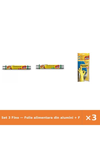 Fino Set 3 — Folie alimentara din alumini + Folie alimentara din alumini + Ma...