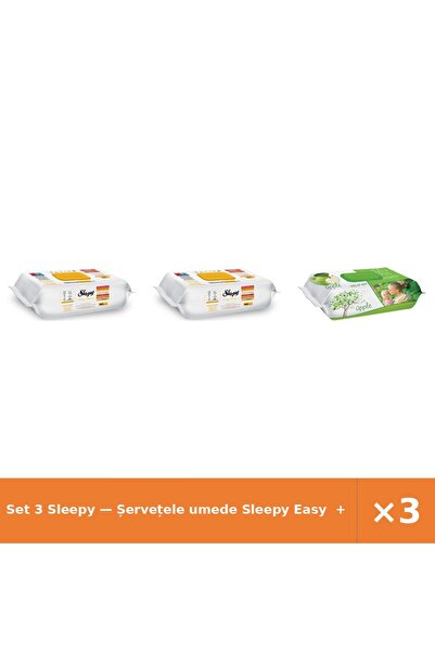 Sleepy Set 3 — Șervețele umede Easy + Șervețele umede pentru bebel