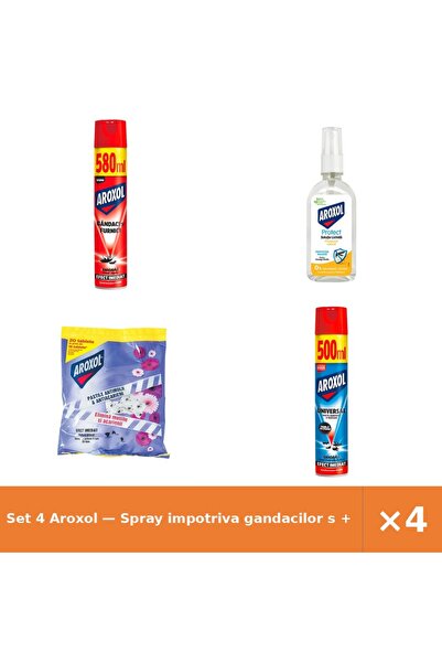 Aroxol Set 4 — Spray impotriva gandacilor s + Solutie lichida impotriva in + ...