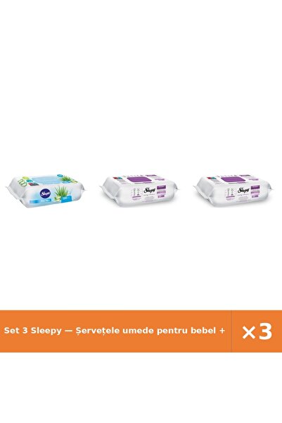 Sleepy Set 3 — Șervețele umede pentru bebel + Șervețele umede Easy