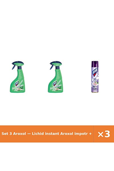 Aroxol Set 3 — Lichid instant impotr + Lichid instant impotr + Spray antimolii