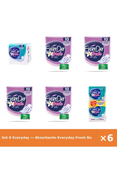 EveryDay Set 6 — Absorbante Fresh No + Absorbante Fresh Ma + Absorbante Every...