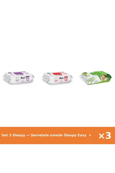 Sleepy Set 3 — Șervețele umede Easy + Șervețele umede Easy + Șervețele umede ...