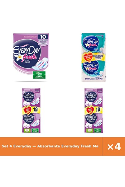 EveryDay Set 4 — Absorbante Fresh Ma + Absorbante Fresh No + Absorbante Every...