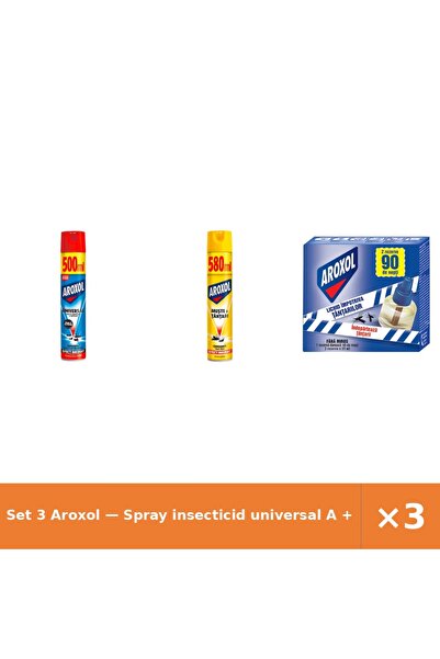 Aroxol Set 3 — Spray insecticid universal A + Spray impotriva mustelor si + R...