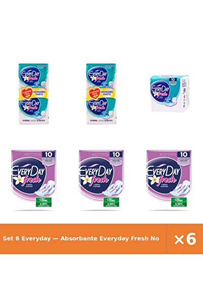 EveryDay Set 6 — Absorbante Fresh No + Absorbante Fresh No + Absorbante Every...