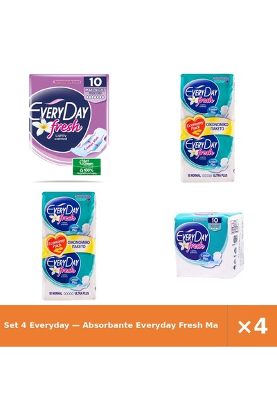 EveryDay Set 4 — Absorbante Fresh Ma + Absorbante Fresh No + Absorbante Every...