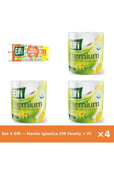 Elfi Set 4 — Hartie Igienica Family + Prosop de bucatarie Pre