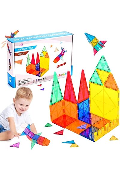 DMG TECH Magnetic Tiles Building Blocks,Clear Magnetic 3D Building Blocks Con...