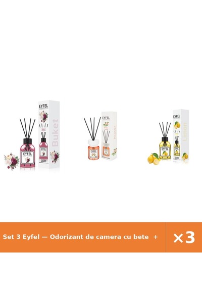 Eyfel Set 3 — Odorizant de camera cu bete + Odorizant de camera cu bete + Odo...