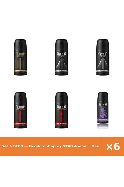 str8 Set 6 — Deodorant spray Ahead + Deodorant spray Rise + Deodorant spray R...