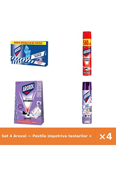 Aroxol Set 4 — Pastile impotriva tantarilor + Spray impotriva gandacilor s + ...