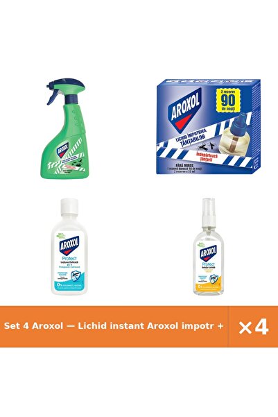 Aroxol Set 4 — Lichid instant impotr + Rezerva lichida impotriva ta + Lotiune...