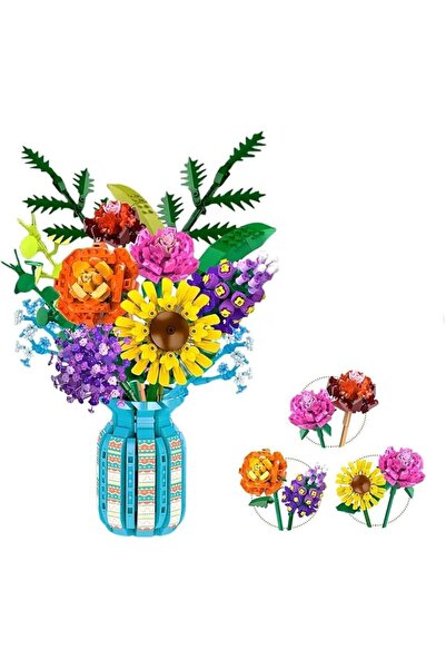KASTWAVE Botanical Bouquet Building Set, 1853-Piece Floral Arrangement Kit wi...