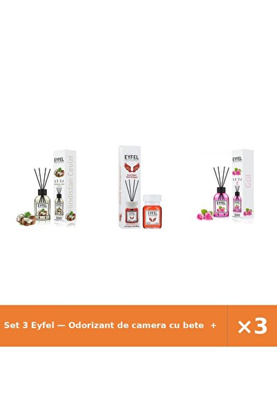 Eyfel Set 3 — Odorizant de camera cu bete + Odorizant de camera cu bete + Odo...