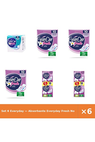 EveryDay Set 6 — Absorbante Fresh No + Absorbante Fresh Ma + Absorbante Every...
