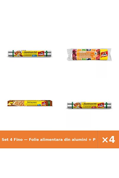 Fino Set 4 — Folie alimentara din alumini + Pungi alimentare 2l + Hartie pent...