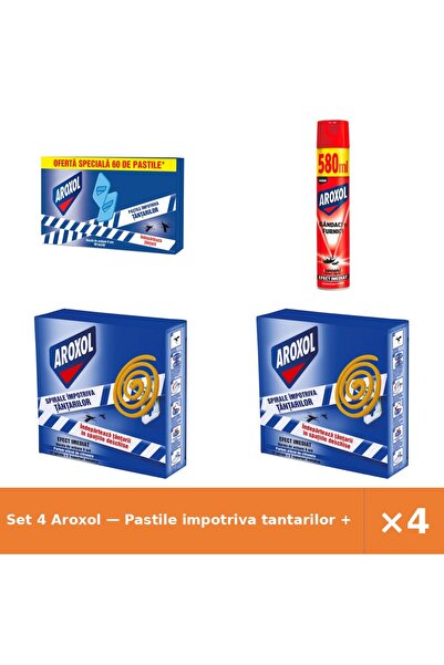 Aroxol Set 4 — Pastile impotriva tantarilor + Spray impotriva gandacilor s + ...