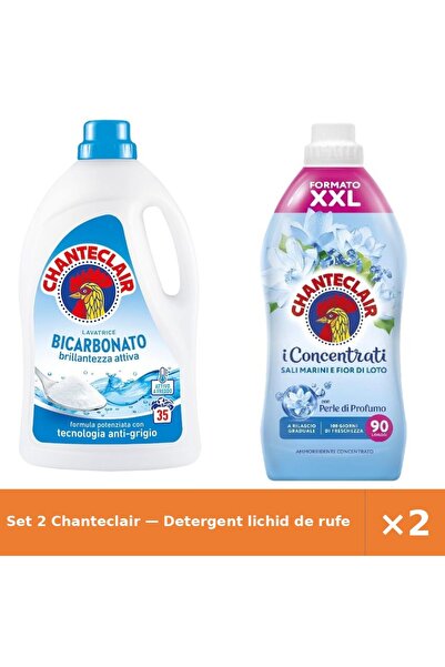 Chanteclair Set 2 — Detergent lichid de rufe cu + Balsam de rufe Saruri Marine
