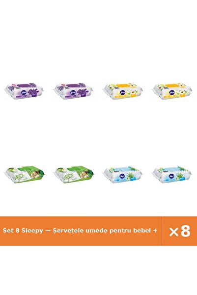 Sleepy Set 8 — Șervețele umede pentru bebel + Șervețele umede pentru bebel + ...