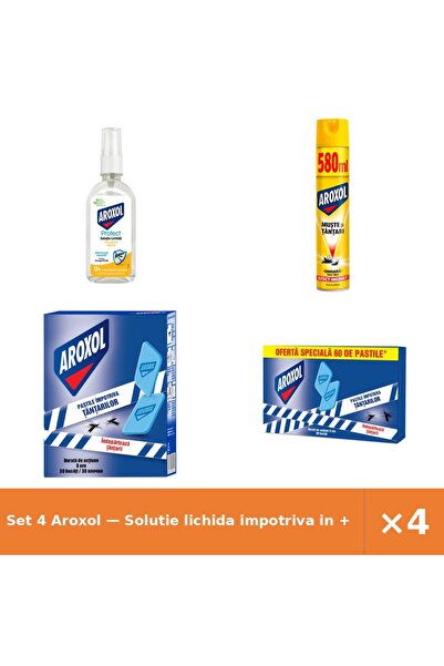Aroxol Set 4 — Solutie lichida impotriva in + Spray impotriva mustelor si + P...