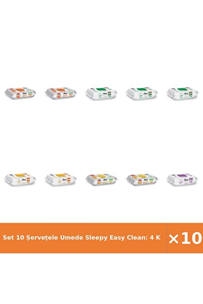 Sleepy Set 10 Șervețele Umede Easy Clean: 4 Kitchen, 3 White Soap, 2 Herbal S...