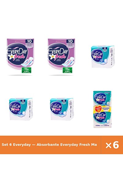 EveryDay Set 6 — Absorbante Fresh Ma + Absorbante Fresh No + Absorbante Every...