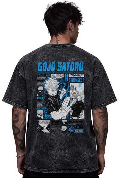 SEVBANO Gojo Satoru Jujutsu Kaisen Anime Printed Unisex Oversized Vintage Was...
