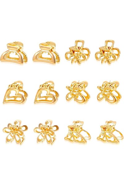 SYOSI Mini Hair Claw Clips Set, Metal Flower Butterfly Design, Small Non Slip...