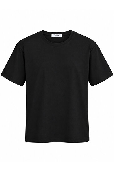 TUBİA Women's Black Basic Short Sleeve T-Shirt