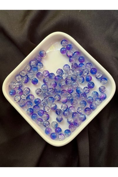 Bijumix Aksesuar 50 komada 10 mm plave ljubičaste providne akrilne plastične ...