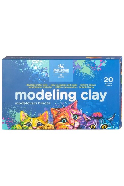 Koh-i Noor Set 2 x Plastilina Koh-I-Noor, Pisici, 20 Culori, Cutie Carton, 400 g