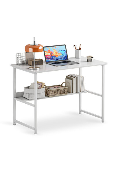 Bojasmiial Ergonomic Computer Desk with Bookshelf - Modern Simple Style Writi...