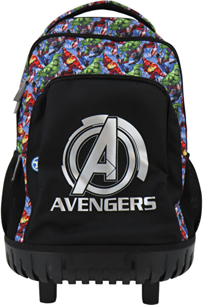 AVENGERS Rucsac troler școlar cu 2 compartimente + buzunar lateral, Dimensiun...