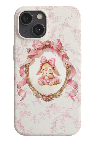 farifra iPhone 13/14 Uyumlu Desenli Silikon Lansman Telefon Kılıfı -M032BEYAZ...