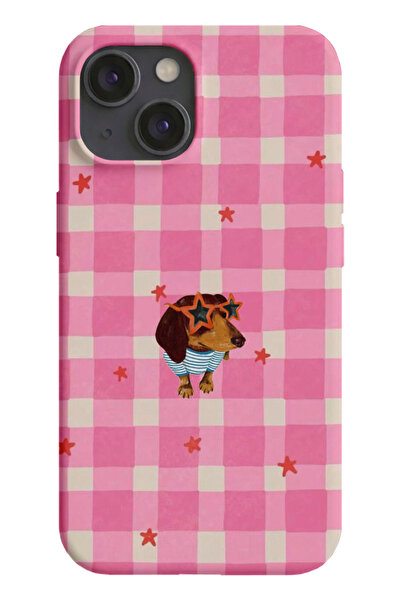farifra iPhone 13/14 Uyumlu Desenli Silikon Lansman Telefon Kılıfı -K476pembe...