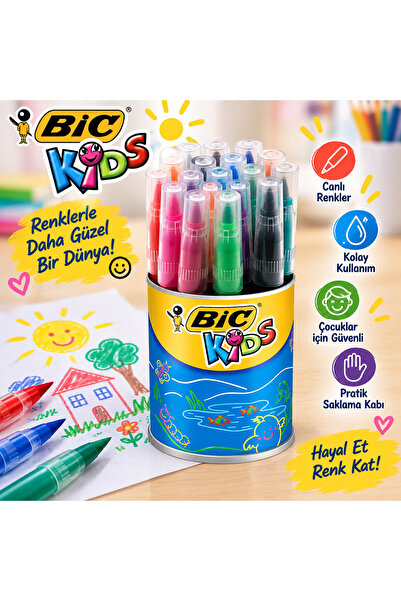 Bic Vısanuarelle X18 Brush Tip Felt Tip Pen 18 Li